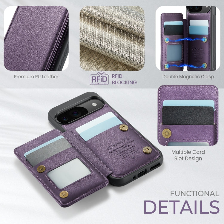 For Google Pixel 9 / 9 Pro CaseMe C22 Card Slots Holder RFID Anti-theft Phone Case(Purple) - Google Cases by CaseMe | Online Shopping South Africa | PMC Jewellery | Buy Now Pay Later Mobicred