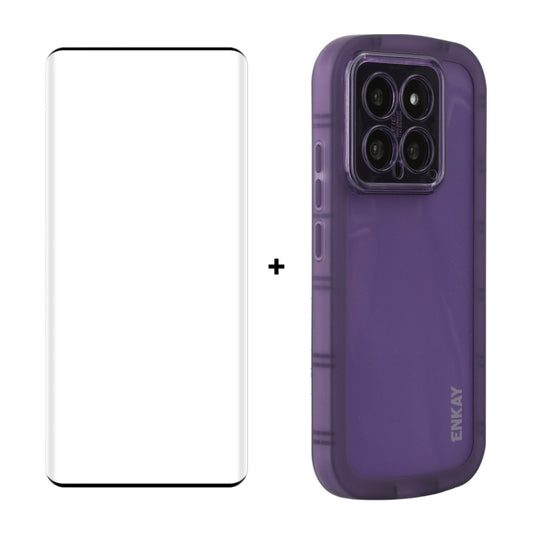 For Xiaomi 14 Pro ENKAY Hat-Prince Translucent Matte TPU Phone Case + 3D Hot Bending Film(Purple) - 14 Pro Cases by ENKAY | Online Shopping South Africa | PMC Jewellery | Buy Now Pay Later Mobicred