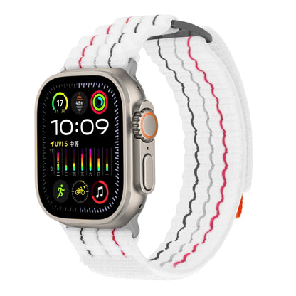 For Apple Watch Ultra 2 49mm Two Sections Nylon Hook and Loop Fastener Watch Band(Glacier White) - Watch Bands by PMC Jewellery | Online Shopping South Africa | PMC Jewellery | Buy Now Pay Later Mobicred