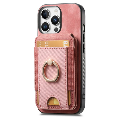 For iPhone 16 Pro Max Retro Splitable Magnetic Stand Card Bag Leather Phone Case(Pink) - iPhone 16 Pro Max Cases by PMC Jewellery | Online Shopping South Africa | PMC Jewellery | Buy Now Pay Later Mobicred