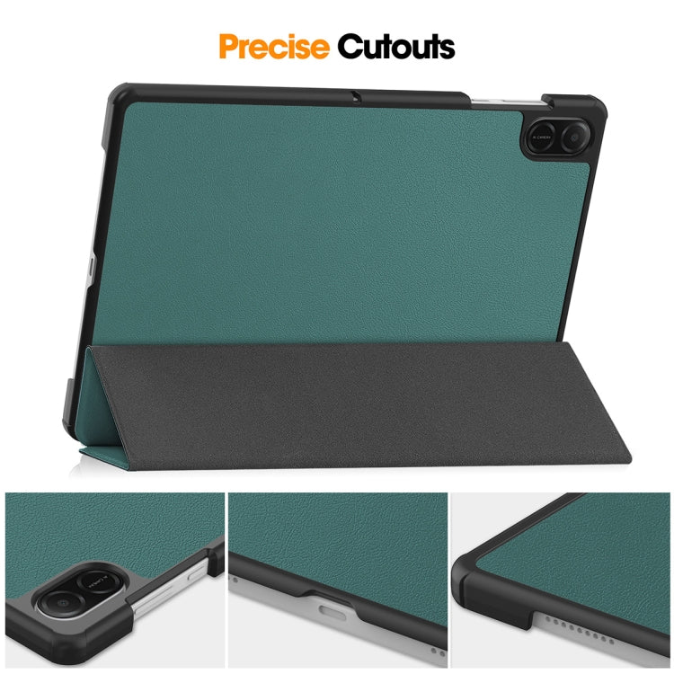 For Honor Pad X8a 11 ENKAY Tri-fold Custer Texture Leather Protective Tablet Case(Dark Blue) - Honor by ENKAY | Online Shopping South Africa | PMC TechLife | Buy Now Pay Later Mobicred