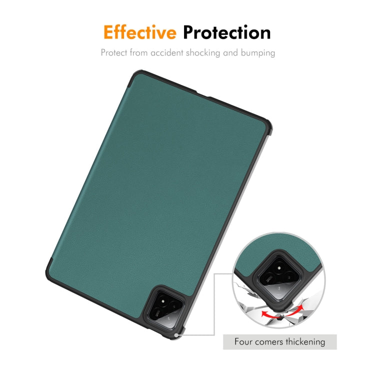 For Xiaomi Pad 7 / 7 Pro 11.2 ENKAY Tri-fold Custer Texture Leather Smart Tablet Case(Red) - free shipping - PMc TechLife - Order now!