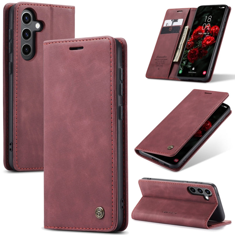 For Samsung Galaxy S24 FE 5G CaseMe 013 Multifunctional Horizontal Flip Leather Phone Case(Red) - Galaxy S24 FE 5G Cases by CaseMe | Online Shopping South Africa | PMC Jewellery | Buy Now Pay Later Mobicred