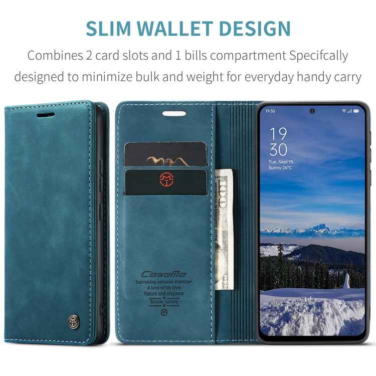 For OPPO Reno12 5G Global CaseMe 013 Multifunctional Horizontal Flip Leather Phone Case(Blue) - Reno12 Cases by CaseMe | Online Shopping South Africa | PMC Jewellery | Buy Now Pay Later Mobicred