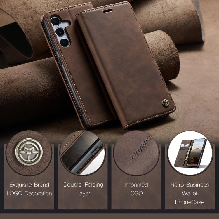 For Samsung Galaxy S25 5G CaseMe 013 Multifunctional Horizontal Flip Leather Phone Case(Coffee) - Galaxy S25 5G Cases by CaseMe | Online Shopping South Africa | PMC Jewellery | Buy Now Pay Later Mobicred