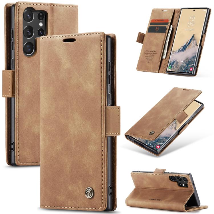 For Samsung Galaxy S25 Ultra 5G CaseMe 013 Multifunctional Horizontal Flip Leather Phone Case(Brown) - Galaxy S25 Ultra 5G Cases by CaseMe | Online Shopping South Africa | PMC Jewellery | Buy Now Pay Later Mobicred