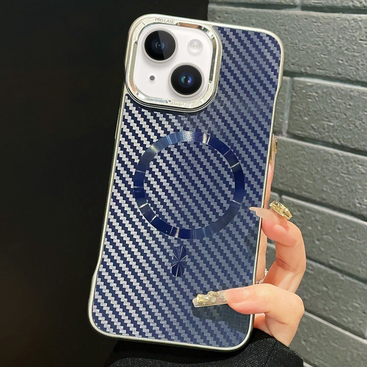 For iPhone 15 AG Carbon Fiber Frameless MagSafe Phone Case(Blue) - free shipping - PMc TechLife - Order now!