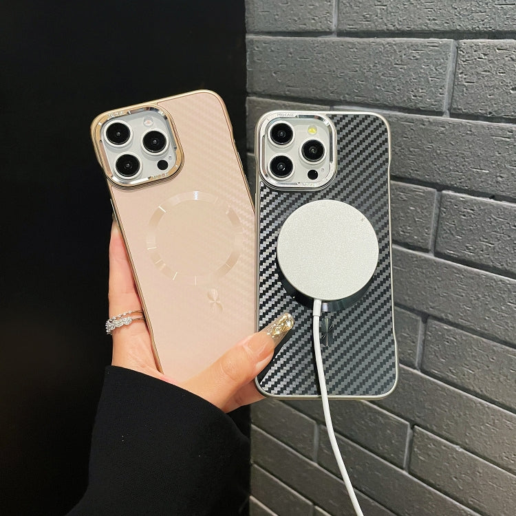For iPhone 13 AG Carbon Fiber Frameless MagSafe Phone Case(Pink) - iPhone 13 Cases by PMc TechLife | Online Shopping South Africa | PMc TechLife | Buy Now Pay Later Mobicred
