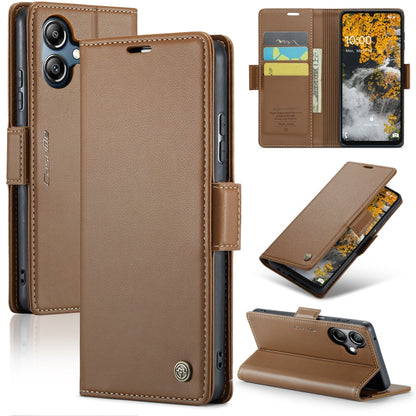 For Samsung Galaxy A06 CaseMe 023 Butterfly Buckle Litchi Texture RFID Anti-theft Leather Phone Case(Brown) - Galaxy Phone Cases by CaseMe | Online Shopping South Africa | PMC Jewellery | Buy Now Pay Later Mobicred