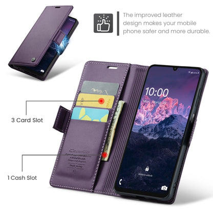 For Samsung Galaxy A06 CaseMe 023 Butterfly Buckle Litchi Texture RFID Anti-theft Leather Phone Case(Purple) - Galaxy Phone Cases by CaseMe | Online Shopping South Africa | PMC Jewellery | Buy Now Pay Later Mobicred