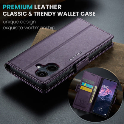 For Samsung Galaxy A06 CaseMe 023 Butterfly Buckle Litchi Texture RFID Anti-theft Leather Phone Case(Purple) - Galaxy Phone Cases by CaseMe | Online Shopping South Africa | PMC Jewellery | Buy Now Pay Later Mobicred