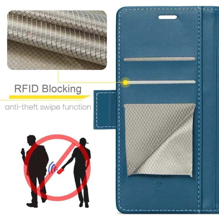 For Xiaomi 14T Pro CaseMe 023 Butterfly Buckle Litchi Texture RFID Anti-theft Leather Phone Case(Blue) - 14T Pro Cases by CaseMe | Online Shopping South Africa | PMC Jewellery | Buy Now Pay Later Mobicred