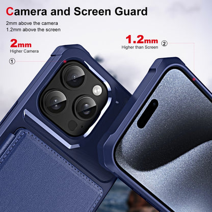 For iPhone 16 Pro ENKAY Hat-Prince Card Slot Wallet TPU Back Leather Phone Case with Lens Film(Black) - iPhone 16 Pro Max Cases by ENKAY | Online Shopping South Africa | PMC Jewellery | Buy Now Pay Later Mobicred