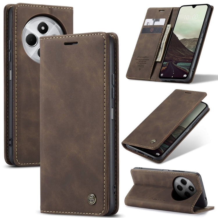 For Redmi 14C CaseMe 013 Multifunctional Horizontal Flip Leather Phone Case(Coffee) - 14C Cases by CaseMe | Online Shopping South Africa | PMC Jewellery | Buy Now Pay Later Mobicred