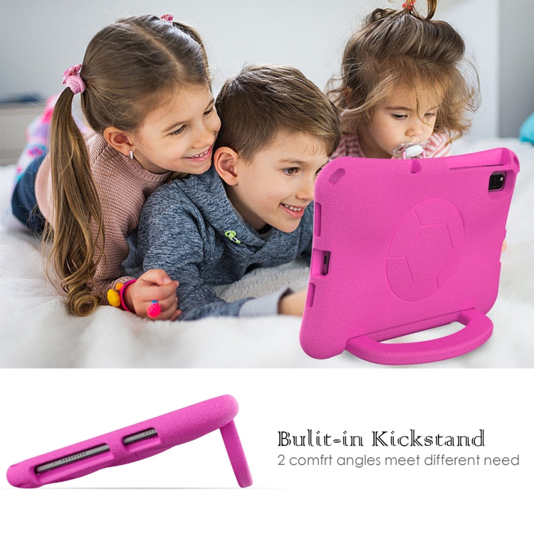 For Huawei MatePad 10.4 2020 / 2022 Handle Football Shaped EVA Shockproof Tablet Case(Rose Red) - free shipping - PMC TechLife - Order now!
