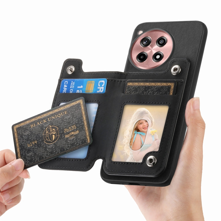 For OnePlus Nord CE4 / Ace 3V Retro MagSafe Zipper Wallet Card Bag Back Phone Case(Black) - OnePlus Cases by PMC TechLife | Online Shopping South Africa | PMC TechLife | Buy Now Pay Later Mobicred