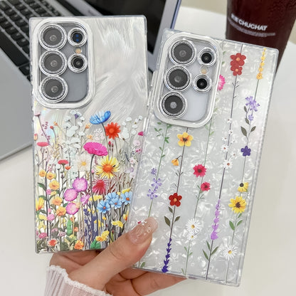 For Samsung Galaxy S25 5G Electroplating Flower Texture TPU Phone Case(Flowers SH4) - Galaxy S25 5G Cases by PMC Jewellery | Online Shopping South Africa | PMC Jewellery | Buy Now Pay Later Mobicred