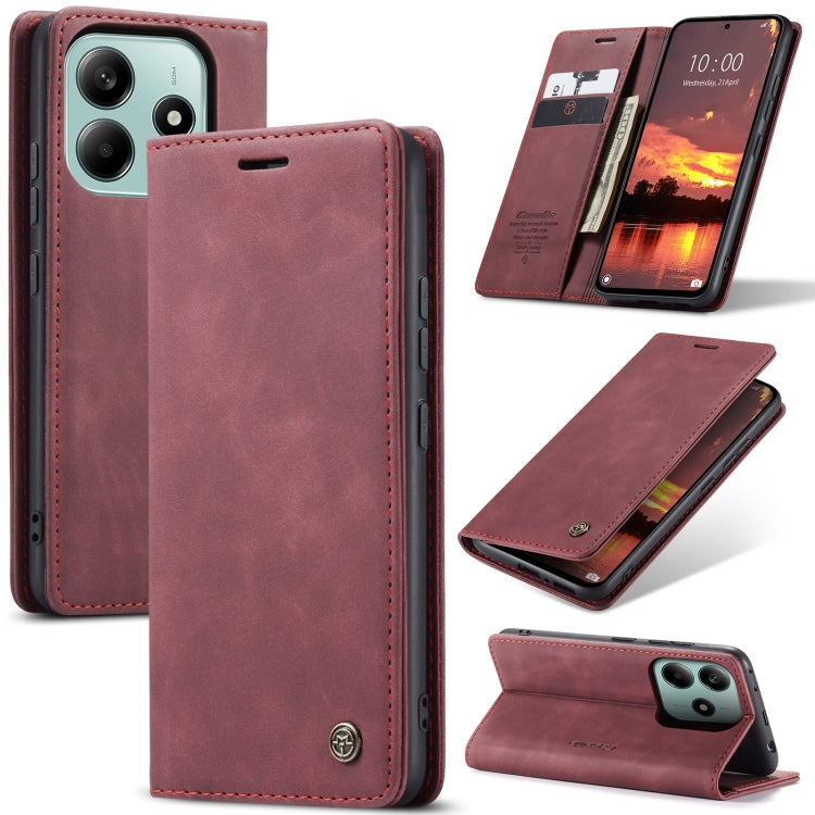 For Redmi Note 14 5G CaseMe 013 Multifunctional Horizontal Flip Leather Phone Case(Red) - Note 14 Cases by CaseMe | Online Shopping South Africa | PMC Jewellery | Buy Now Pay Later Mobicred