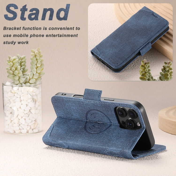 For iPhone 16 Plus Suteni J07 Multi-functional Horizontal MagSafe Denim Leather Phone Case(Blue) - iPhone 16 Plus Cases by Suteni | Online Shopping South Africa | PMC Jewellery | Buy Now Pay Later Mobicred