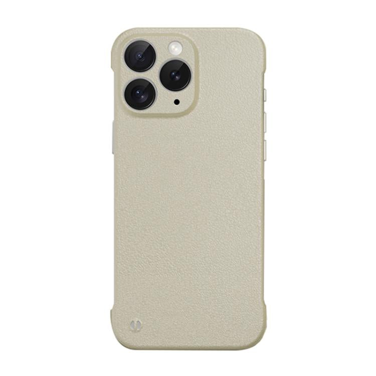 For iPhone 11 Pro Frameless Litchi Texture PC Phone Case(Light Yellow) - free shipping - PMc TechLife - Order now!