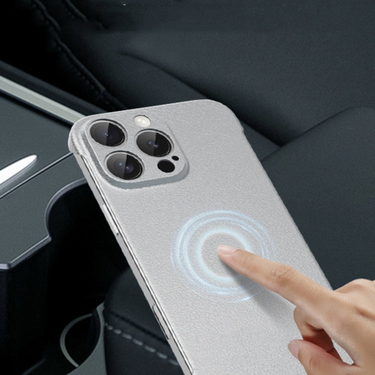 For iPhone 13 Frameless Litchi Texture PC Phone Case(Titanium Silver) - iPhone 13 Cases by PMc TechLife | Online Shopping South Africa | PMc TechLife | Buy Now Pay Later Mobicred