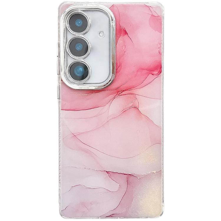 For Samsung Galaxy S25+ 5G Electroplated Marble Texture Phone Case(Pink M2) - Galaxy S25+ 5G Cases by PMC Jewellery | Online Shopping South Africa | PMC Jewellery | Buy Now Pay Later Mobicred