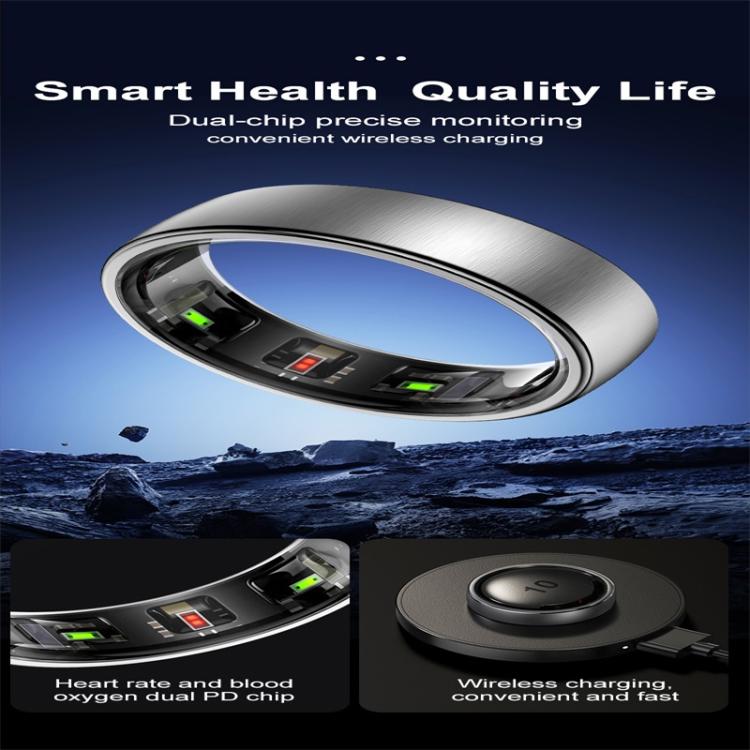 R10 SIZE 7 Smart Ring, Support Heart Rate / Blood Oxygen / Sleep / Multiple Sports Modes(Silver) - free shipping - PMC TechLife - Order now!