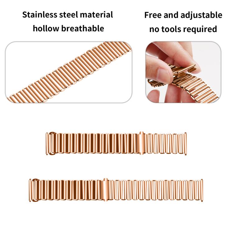 20mm Loop Slingshot Buckle Stainless Steel Watch Band(Rose Gold) - free shipping - PMC TechLife - Order now!