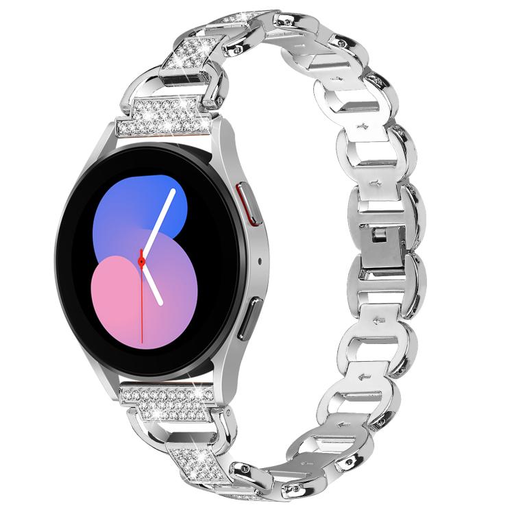 20mm Oval Diamond Stainless Steel Watch Band(Silver) - free shipping - PMC TechLife - Order now!