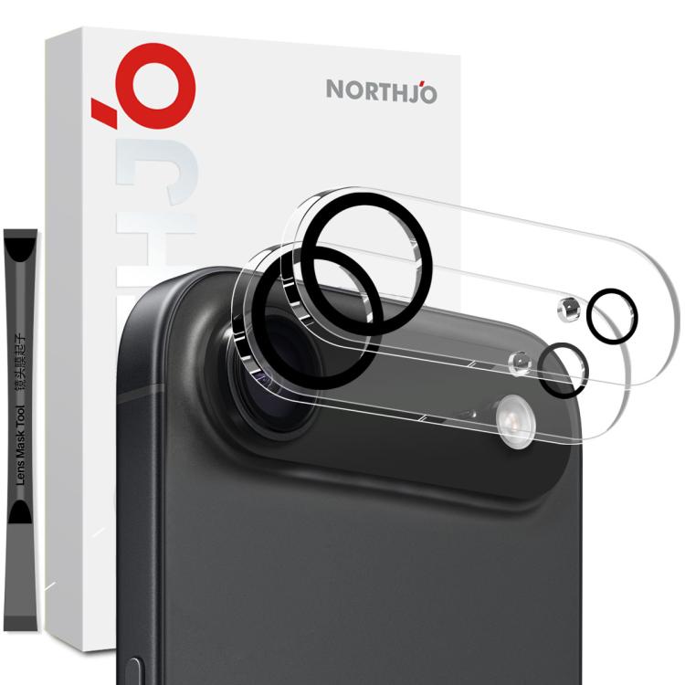 For iPhone 17 Air 2pcs NORTHJO Camera Lens Protector 3D Night Shot Tempered Glass Film(Black) - iPhone 17 Air Tempered Glass by NORTHJO | Online Shopping South Africa | PMC TechLife | Buy Now Pay Later Mobicred