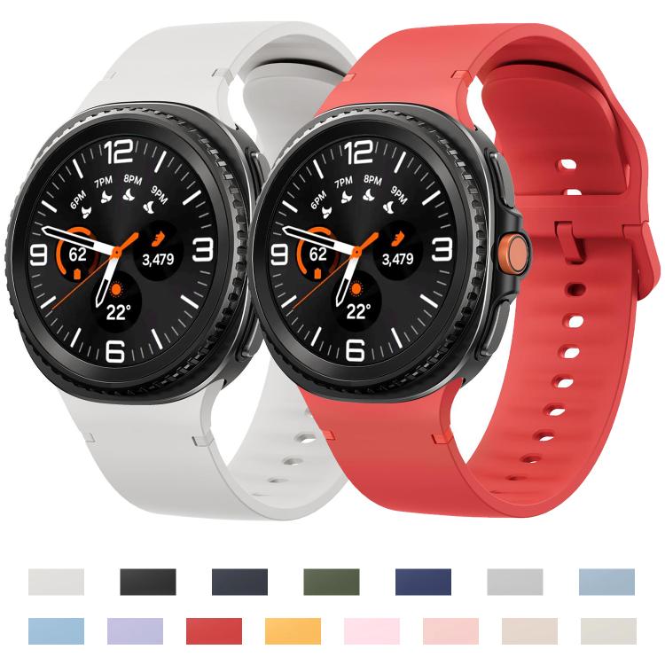 For Samsung Galaxy Watch8 / Watch8 Classic Solid Color Stitched Silicone Watch Band, Size:M(Black) - free shipping - PMC TechLife - Order now!