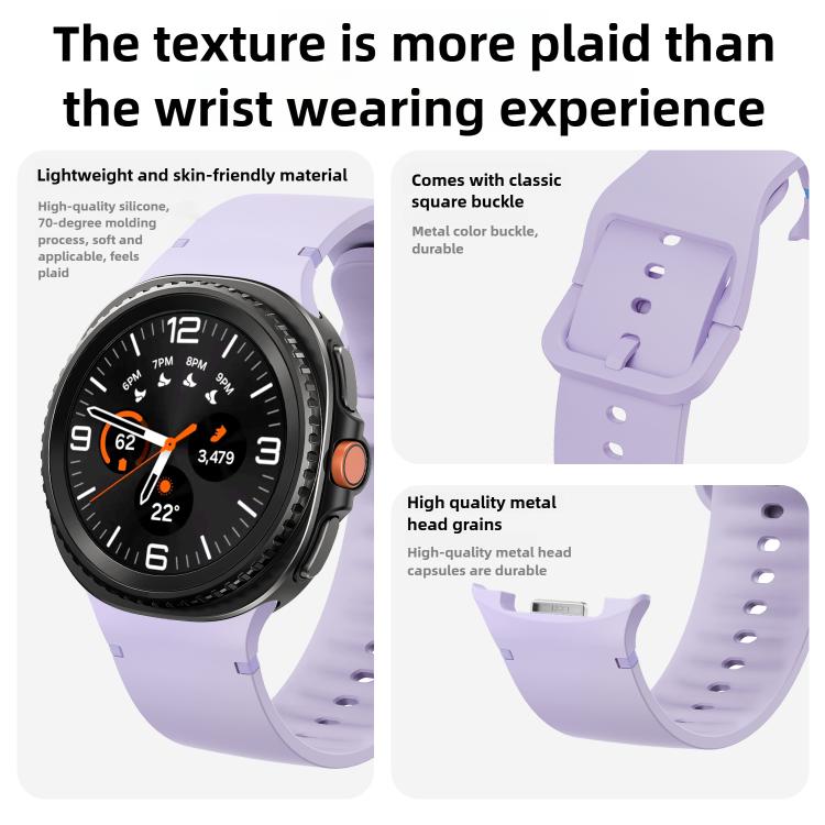 For Samsung Galaxy Watch8 / Watch8 Classic Solid Color Stitched Silicone Watch Band, Size:S(Pink) - free shipping - PMC TechLife - Order now!