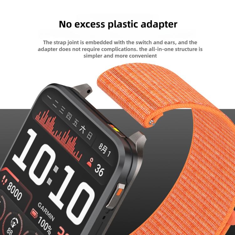 For Garmin Venu X1 Two Section Metal Ring Nylon Hook and Loop Fastener Watch Band(Rose Red) - free shipping - PMC TechLife - Order now!