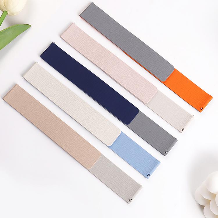 20mm Lychee Texture Soft Magnetic Silicone Watch Band(Gray Orange) - free shipping - PMC TechLife - Order now!