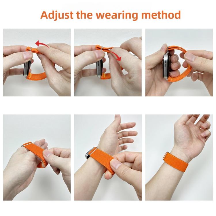 20mm Adjustable Single Loop Elastic Nylon Watch Band(Yellow) - free shipping - PMC TechLife - Order now!