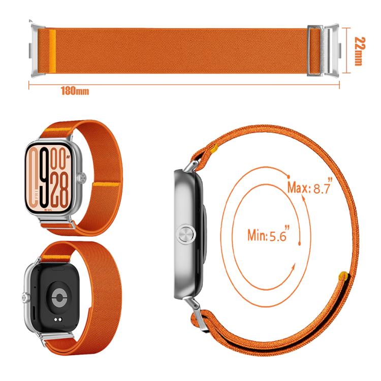 For Xiaomi Smart Band 9 Pro / Redmi Watch 5 Adjustable Single Loop Elastic Nylon Watch Band(Yellow) - free shipping - PMC TechLife - Order now!