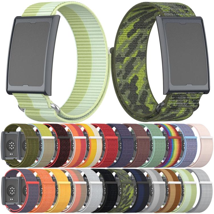 For Amazfit Helio Strap Metal Ring Two Sections Nylon Hook and Loop Fastener Watch Band(Red) - free shipping - PMC TechLife - Order now!