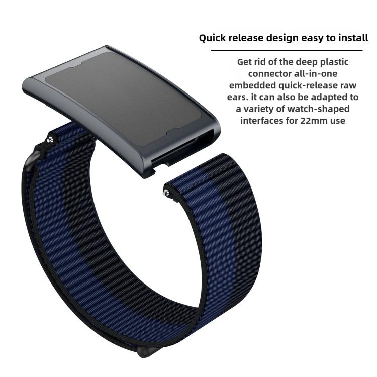 For Amazfit Helio Strap Metal Ring Two Sections Nylon Hook and Loop Fastener Watch Band(Mint Green) - free shipping - PMC TechLife - Order now!