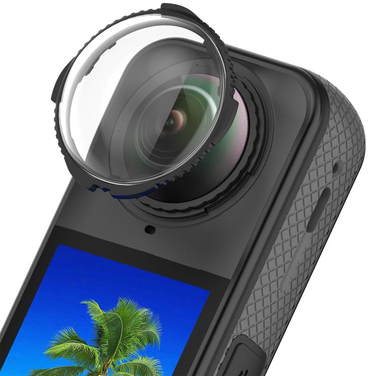 For Insta360 X4 Rotating Optical Tempered Glass Lens Guard Protective Cover(Black) - free shipping - PMC TechLife - Order now!