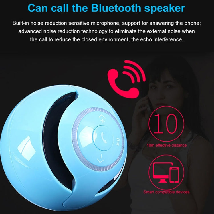 A18 Ball Bluetooth Speaker with LED Light Portable Wireless Mini Speaker Mobile Music MP3 Subwoofer Support TF (Blue) - Desktop Speaker by T&G | Online Shopping South Africa | PMC Jewellery | Buy Now Pay Later Mobicred