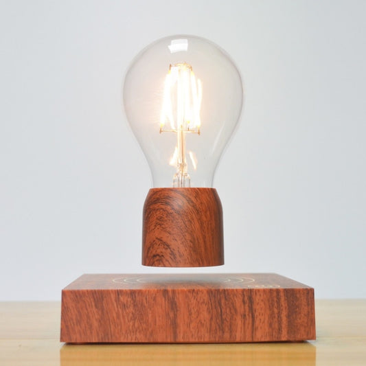 Retro Magnetic Floating Bulb Wood Color Substrate LED Home Decoration Lamp - Novelty Lighting by PMC Jewellery | Online Shopping South Africa | PMC Jewellery | Buy Now Pay Later Mobicred