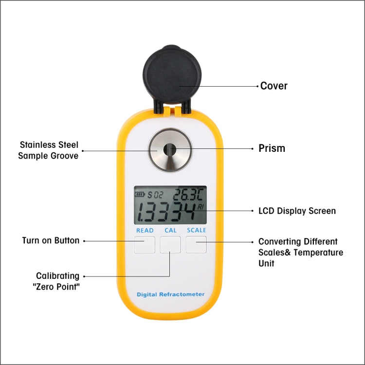 DR301 Digital Honey Refractometer Measuring Sugar Content Meter Range 090 Brix Refractometer Baume Honey Water Concentration Tool - Digital Refractometer by PMC Jewellery | Online Shopping South Africa | PMC Jewellery | Buy Now Pay Later Mobicred