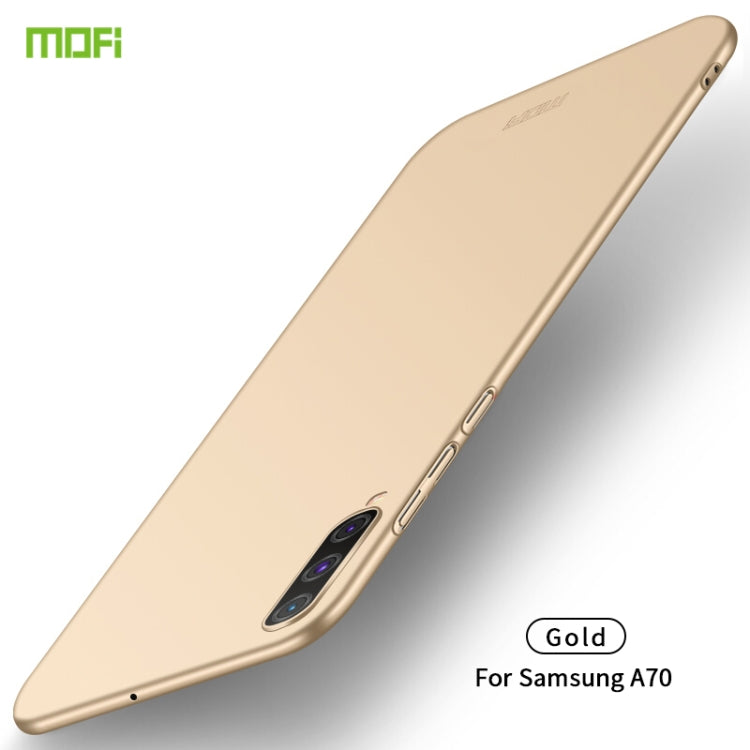 For Galaxy A70 MOFI Frosted PC Ultra-thin Hard Case(Gold) - Galaxy Phone Cases by MOFI | Online Shopping South Africa | PMC Jewellery