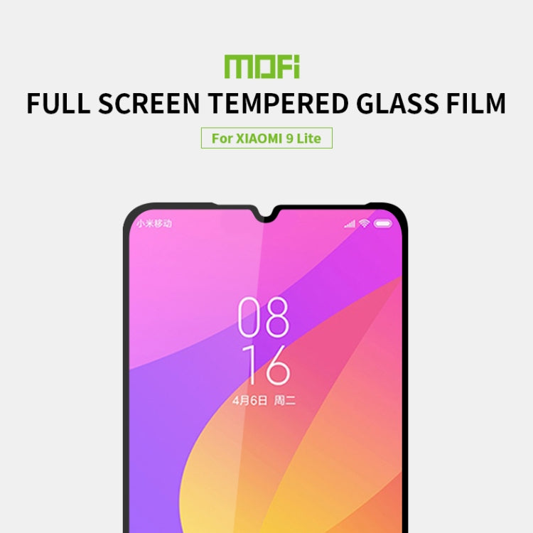 For Xiaomi 9 Lite MOFI 9H 2.5D Full Screen Tempered Glass Film(Black) -  by MOFI | Online Shopping South Africa | PMC Jewellery