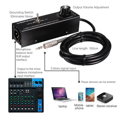 B012 Professional Stereo Signal Converted to Microphone Balanced Signal Output -  by PMC Jewellery | Online Shopping South Africa | PMC Jewellery | Buy Now Pay Later Mobicred