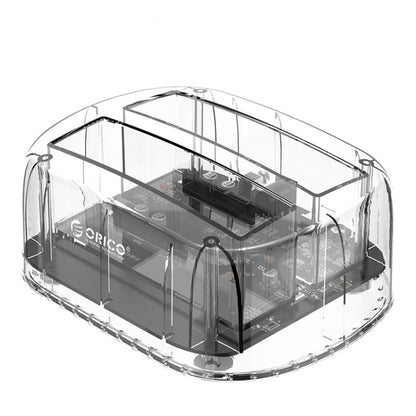 ORICO 6239C3 2.5/3.5inch 2 Bay Transparent Type-C Hard Drive Dock - HDD Enclosure by ORICO | Online Shopping South Africa | PMC Jewellery | Buy Now Pay Later Mobicred