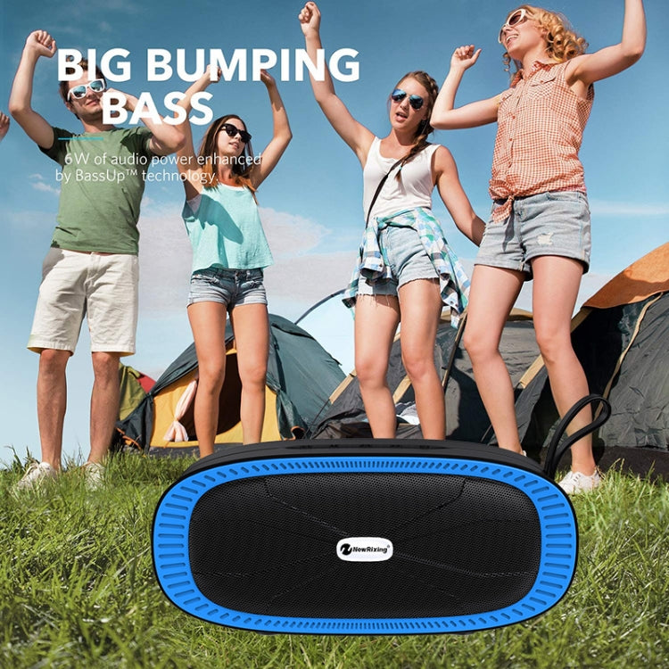 New Rixing NR4022 Portable Stereo Surround Soundbar Bluetooth Speaker with Microphone, Support TF Card FM(Blue) - Desktop Speaker by NewRixing | Online Shopping South Africa | PMC Jewellery | Buy Now Pay Later Mobicred