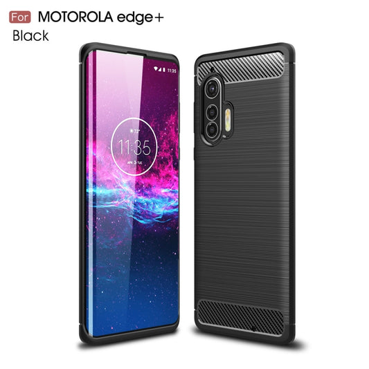 For Motorola Moto Edge Plus Brushed Texture Carbon Fiber TPU Case(Black) - Motorola Cases by PMC Jewellery | Online Shopping South Africa | PMC Jewellery