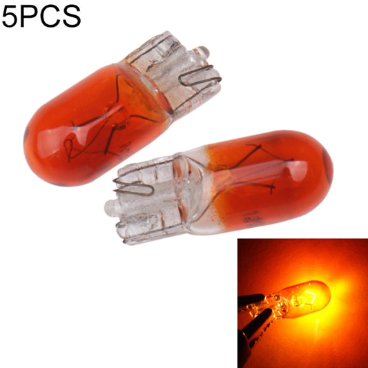 5pcs T10 12v 5w car instrument light reading light(amber) - Instrument Lights by PMC Jewellery | Online Shopping South Africa | PMC Jewellery | Buy Now Pay Later Mobicred