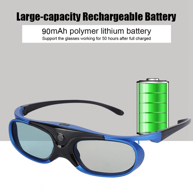Active Shutter Rechargeable 3D Glasses Support 96HZ/120HZ/144HZ For XGIMI Z4X Z5 H1 JmGo G1 G3 X1 BenQ Acer & DLP LINK Projector - VR Headset by PMC Jewellery | Online Shopping South Africa | PMC Jewellery
